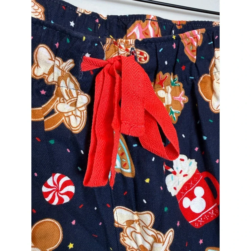 NWT Old Navy Womens 3X Disney Flannel Pajama Pants Blue Christmas Cookie Party
